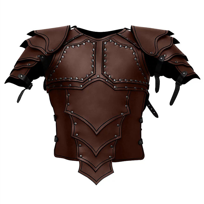 Anime Real-life Costume Samurai Armor COSPLAY Synthetic Leather Men's Clothing — back view