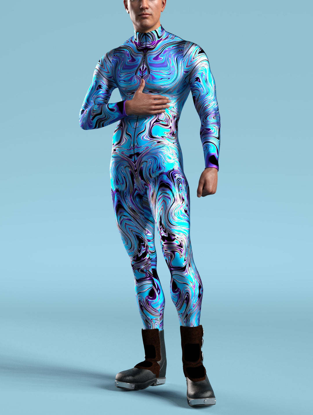 Halloween Tights 3D Digital Printing Cosplay One-piece Play Costume — back view