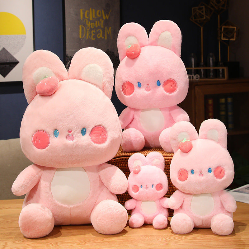 Strawberry Rabbit Plush Toy Doll Sitting | Magic Stories