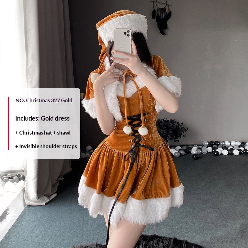 Christmas Uniform Set Bunny Girl Cosplay Outfit — back view