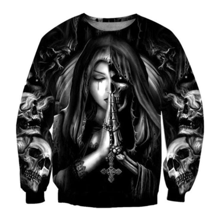 Halloween Skull Anime 3D Sweatshirt — detail