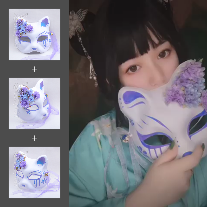 Hand Drawn Anime Fox Cat Mask | Magic Stories