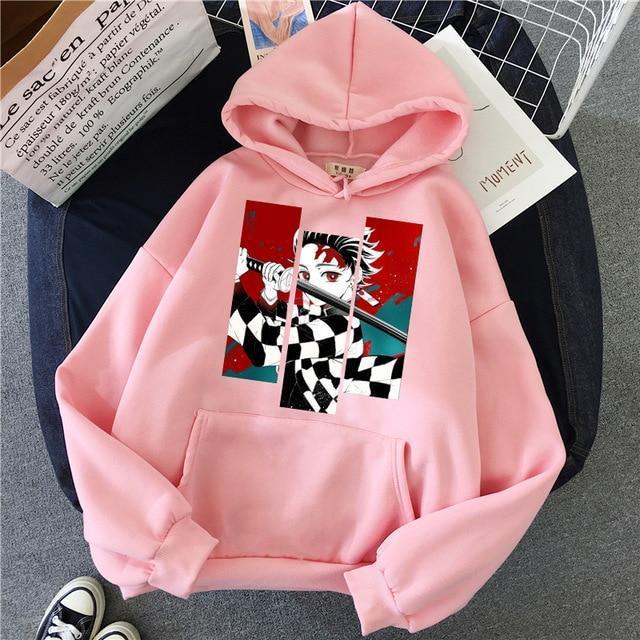 Anime Print Men's And Women's Hoodies Harajuku Street Fashion Hooded Sweatshirt — scale reference