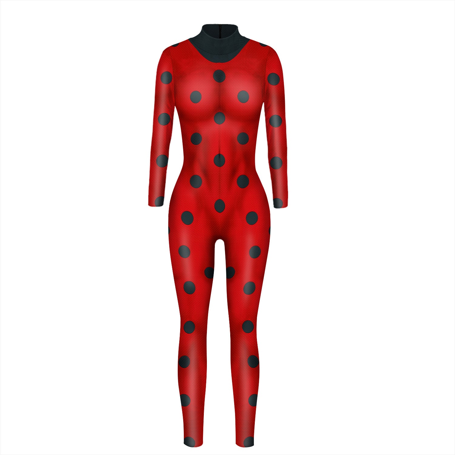 Printed Women's Cosplay Costume Long Sleeve One Piece — back view
