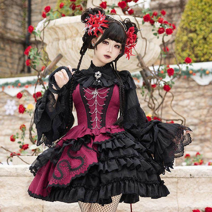 Chinese-style Dark Lolita One-Piece Dress | Magic Stories