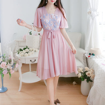 Women's Embroidered Chiffon Improved Hanfu | Magic Stories