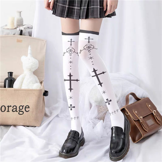 Printed Stockings Thin Female Lolita Over | Magic Stories