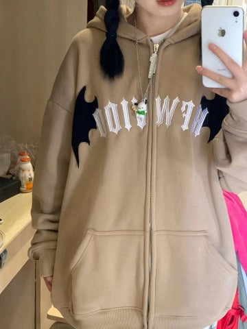 Devil Horn Hooded Cardigan Brushed Hoody | Magic Stories