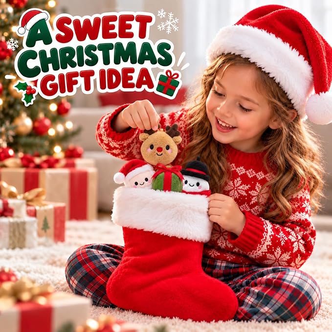 4-Piece Mini Christmas Plush Animals Set | Magic Stories