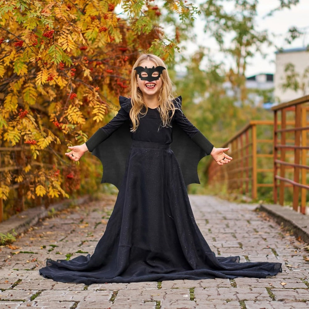 Bat Costume, Black Bat Mask With Black Cape | Magic Stories