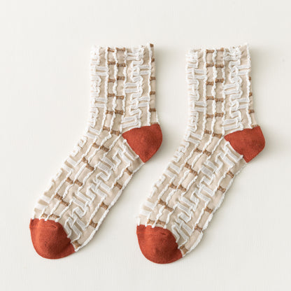 Lolita Modal Cotton Colorblock Women's Socks | Magic Stories