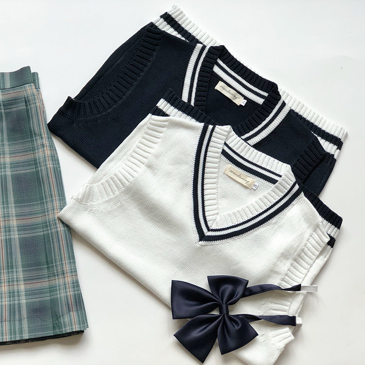 School Uniform Sweater Vest Performance Costume — detail