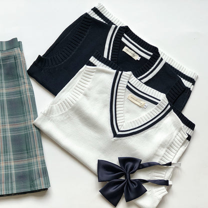 School Uniform Sweater Vest Performance Costume — detail