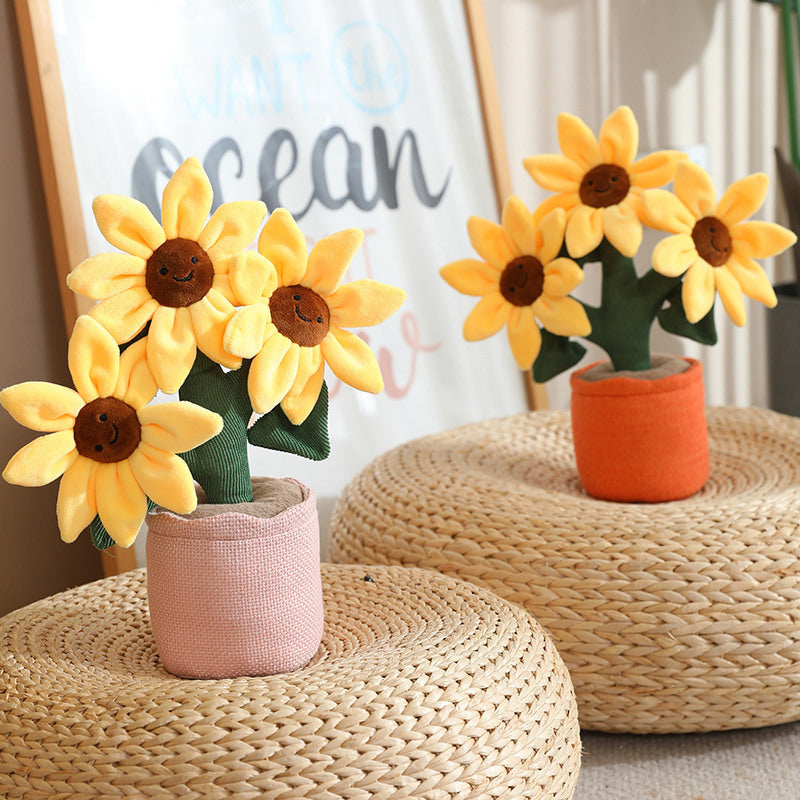Cartoon Smiling Sunflower Plush Toy | Magic Stories