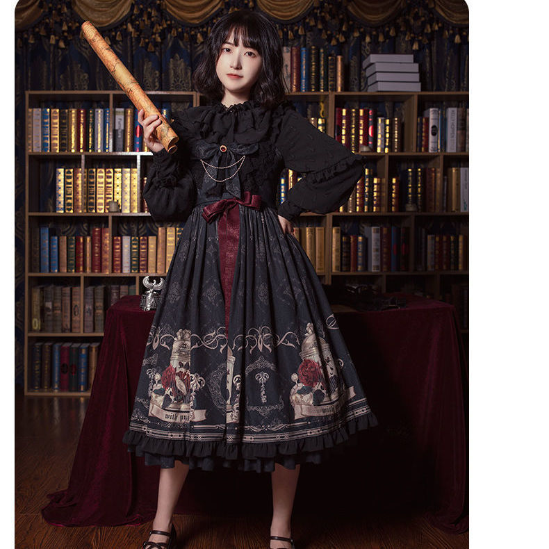 Lolita Skirt Full Stock Nightingale And Rose Jsk Dress Gothic Dark Lolita Dress