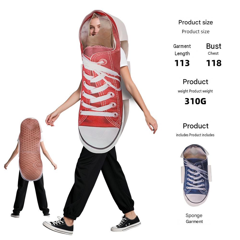 New Halloween Couples Canvas Shoes Cosplay Outfit Prank Party Costume Performance Wear — side view