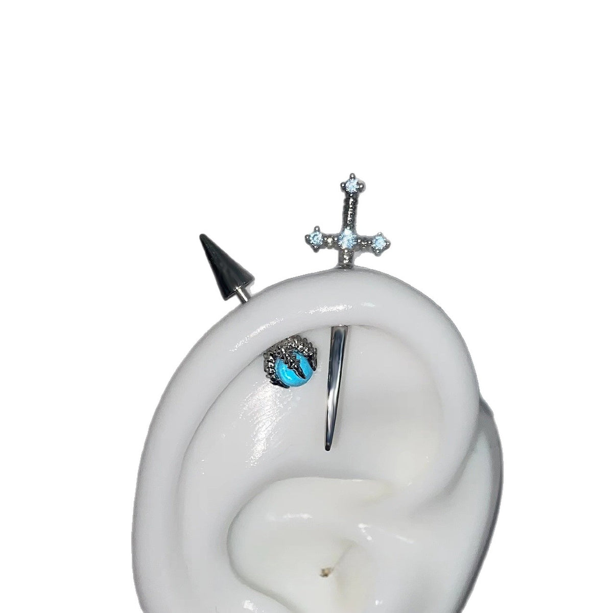 New Blue Sword Devil Stud Earrings | Magic Stories