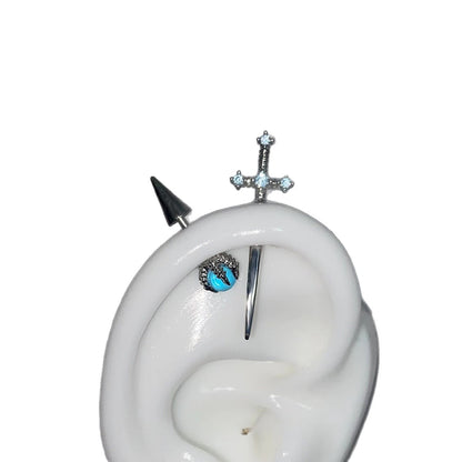 New Blue Sword Devil Stud Earrings | Magic Stories