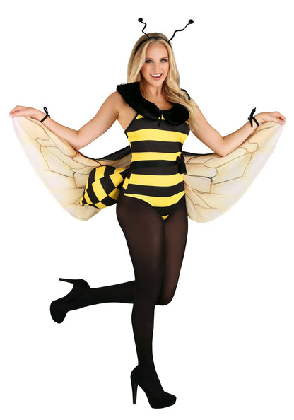 Women's Halloween Party Suit Bee Wings Costume — back view