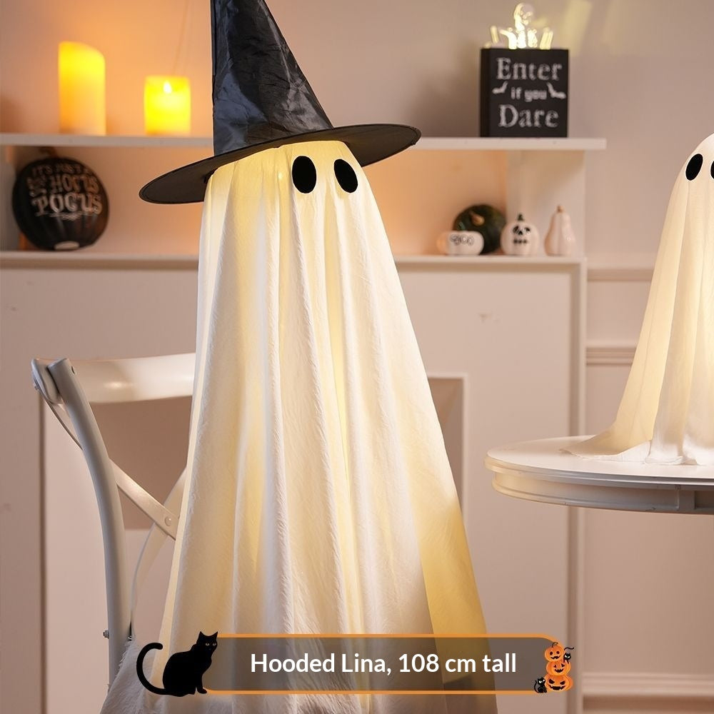 Halloween Pumpkin Lantern Ghost Decoration Prop — scale reference