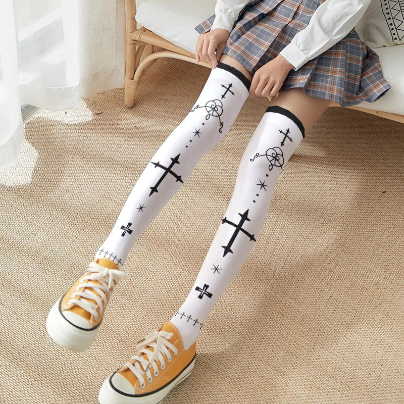 Printed Stockings Thin Female Lolita Over | Magic Stories