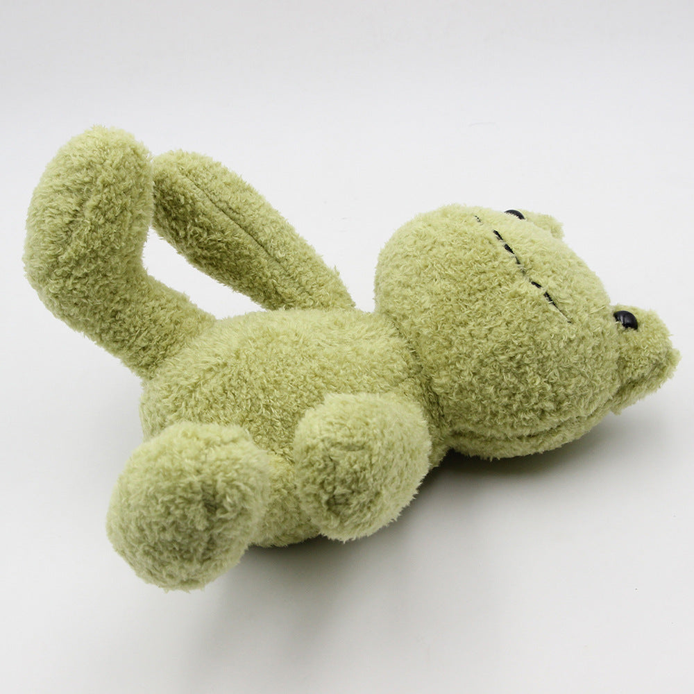 Green Cute Little Frog Plush Toy Ragdoll Girl Lonely Frog Doll Doll — back view