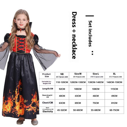 Halloween Witch Vampire Costume Horror Skull Dress Up Performance — side view