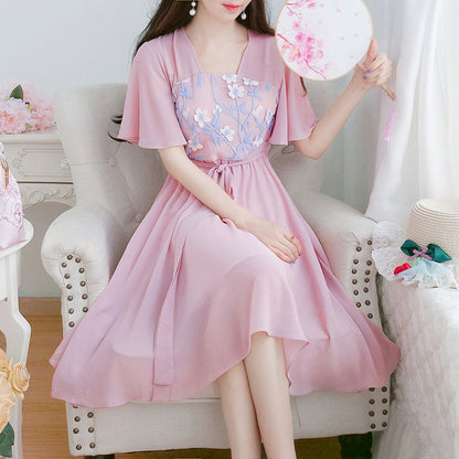 Women's Embroidered Chiffon Improved Hanfu | Magic Stories