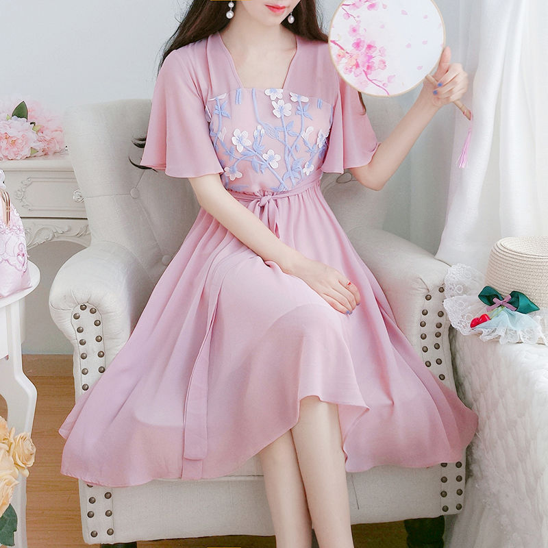 Women's Embroidered Chiffon Improved Hanfu | Magic Stories