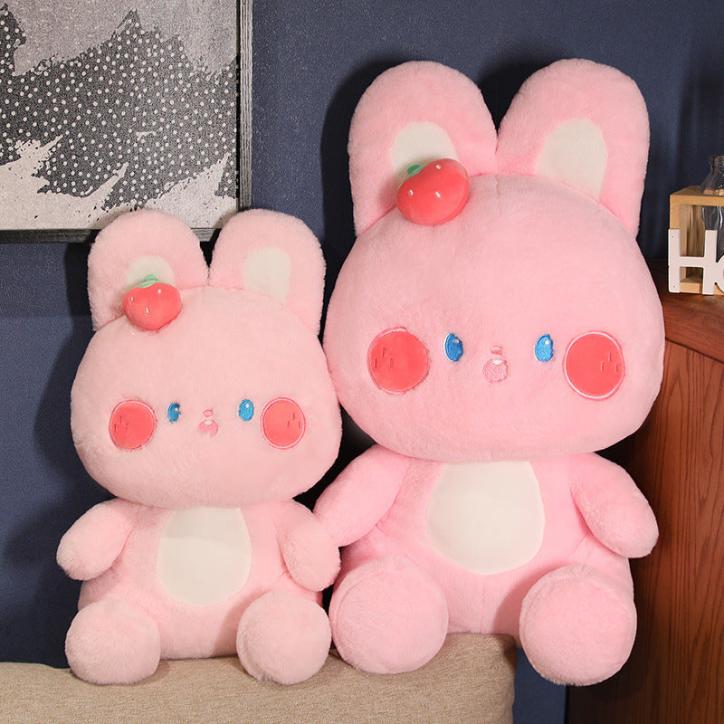 Strawberry Rabbit Plush Toy Doll Sitting | Magic Stories