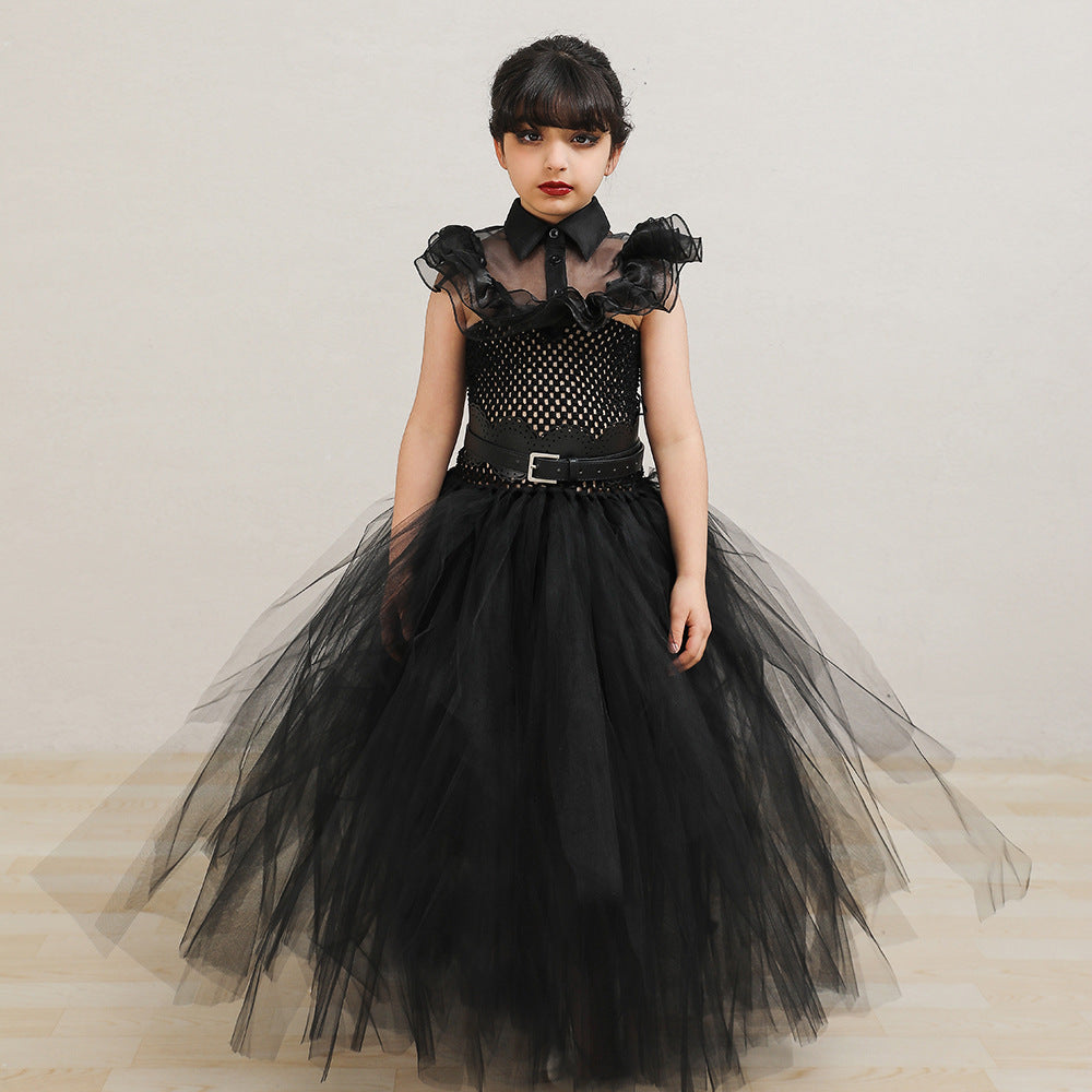 Girls' Mesh Dress Halloween Cosplay Costume — detail