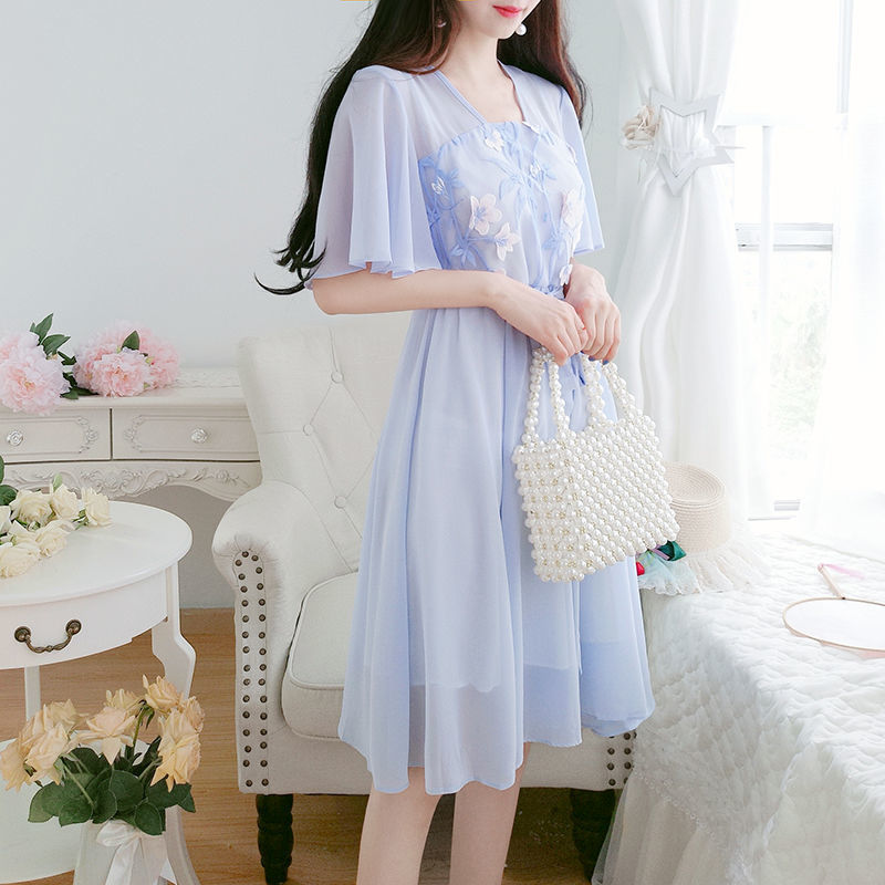 Women's Embroidered Chiffon Improved Hanfu | Magic Stories