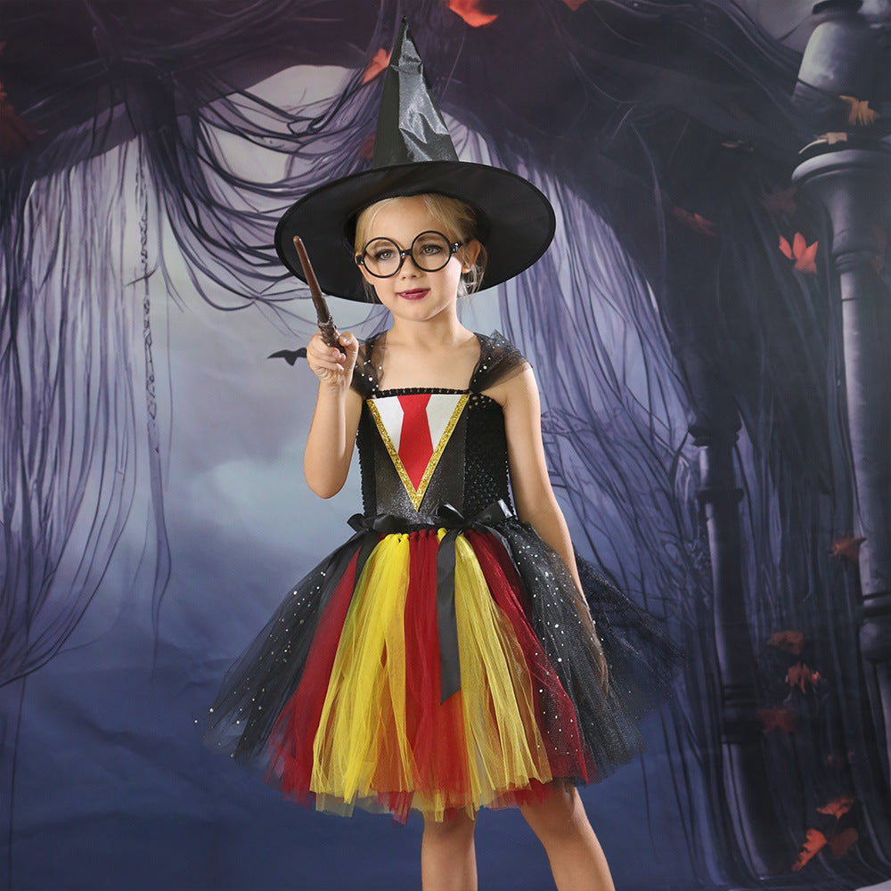 Halloween Cosplay Girls Carnival Party Witch Cosplay Pettiskirt — back view