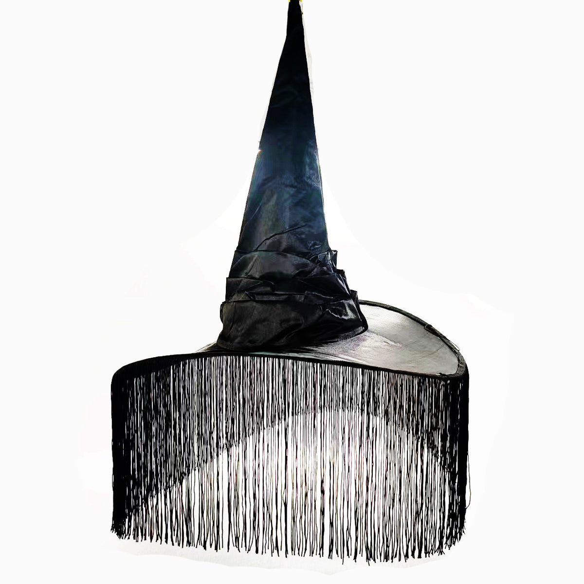 Halloween Costume Witch Spider Pendant Witch Hat Black Cloak Nose Eyes Suit — in use