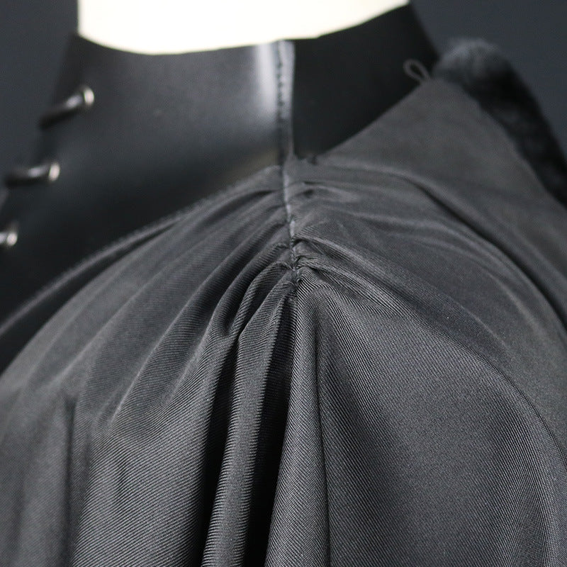 Halloween Party Demon Costume Retro Cape — side view