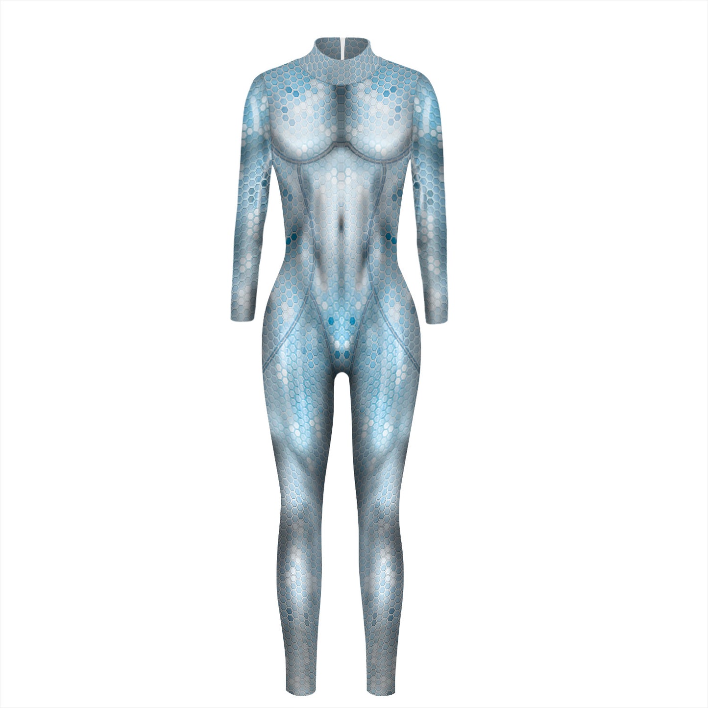 Printed Women's Cosplay Costume Long Sleeve One Piece — side view