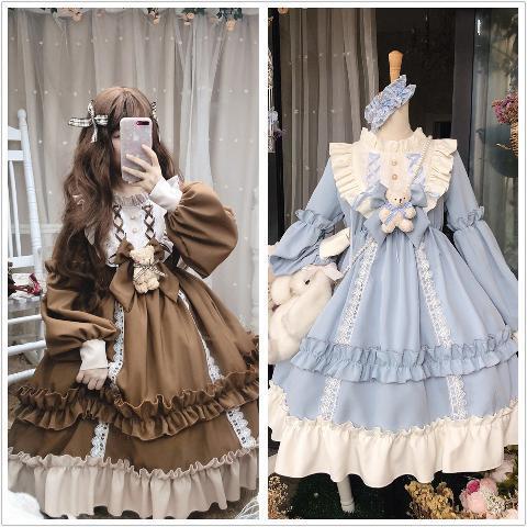 Lolita Lace Up Lolita Fairy Dress Spring And Autumn Skirt — detail