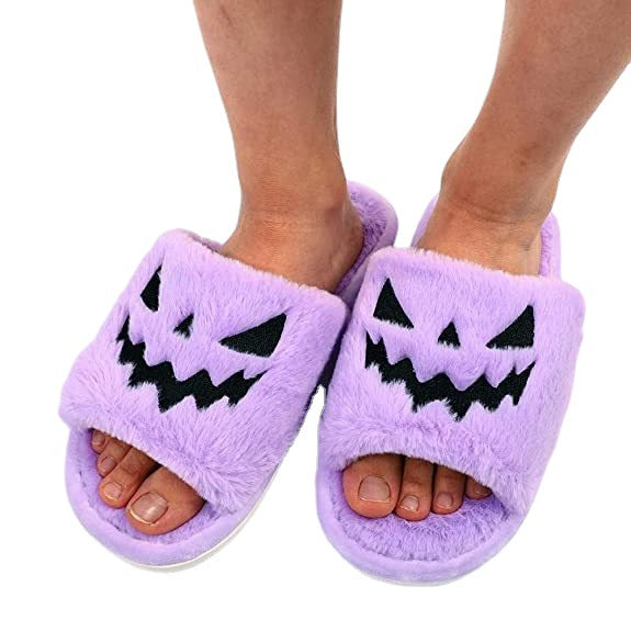 Halloween Women's Soft And Comfortable Plush Slippers Cosplay Shoes Furry Plush Slippers Kawaii Cute Shoes — scale reference