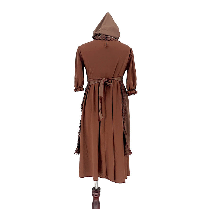 Medieval Civilian Costume Children European Colony Poor Cosplay Clothes Cosplay Old Grandma Performance Costumes — detail