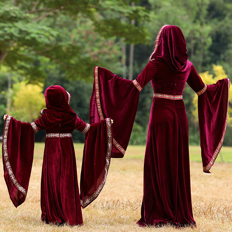 Halloween Retro Little Red Riding Hood Vampire Witch Costume — in use