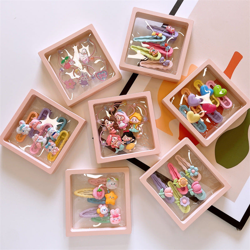 Cute Cartoon Character Hair Clips For Girls — in use