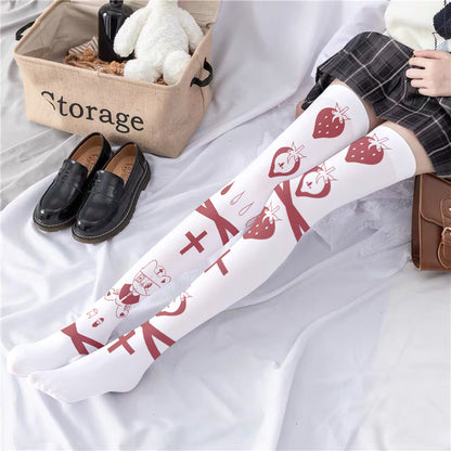 Printed Stockings Thin Female Lolita Over | Magic Stories