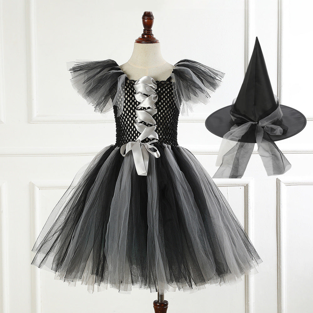 Halloween Girls' Clothing Pettiskirt Cosplay Performance Skirt Suit — side view