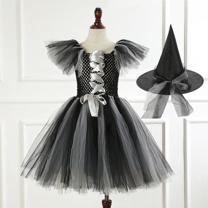 Halloween Girls' Clothing Pettiskirt Cosplay Performance Skirt Suit — side view