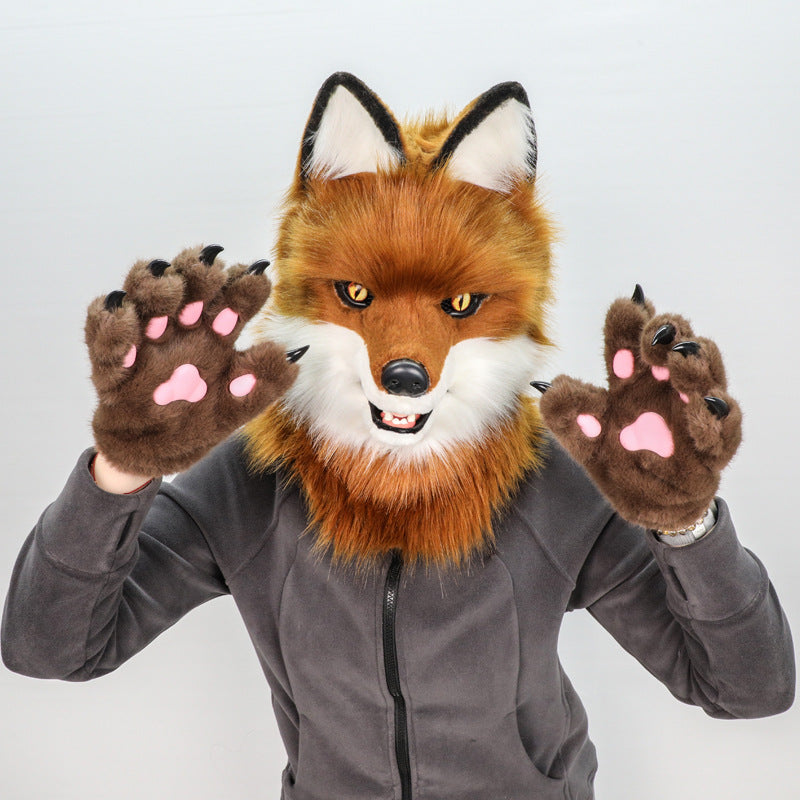 Plush Fox Headgear Cosplay Prop — in use
