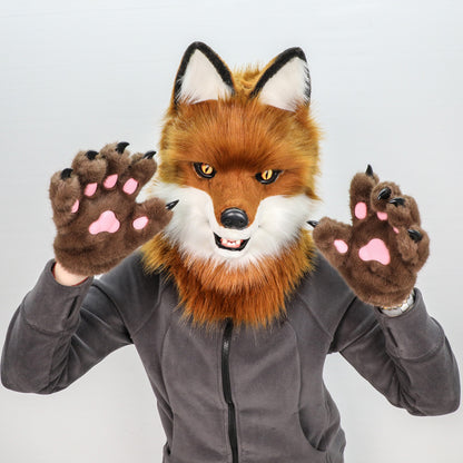 Plush Fox Headgear Cosplay Prop — in use