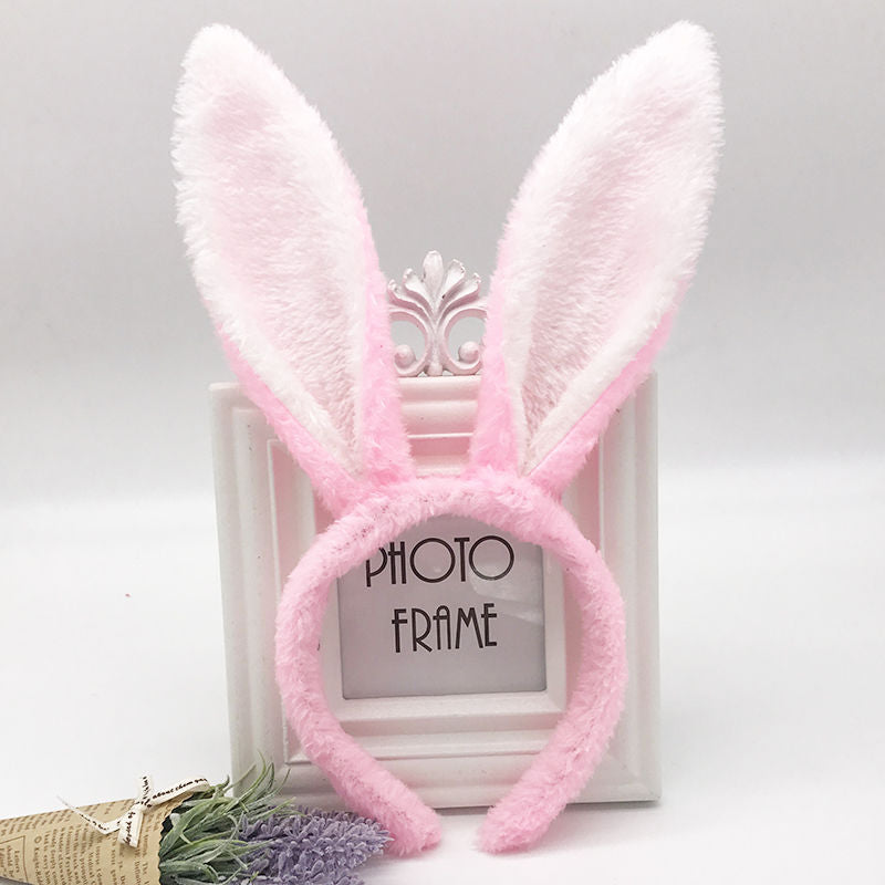 Plush Bunny Ears Headband Headdress — detail