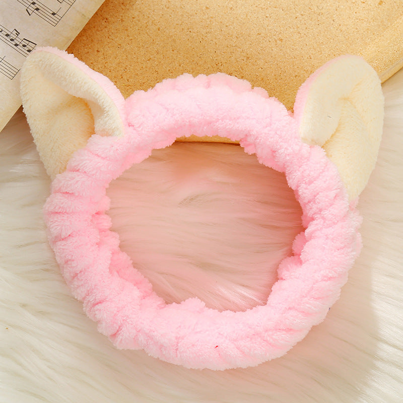 Cat Ears Net Red Headband Creative Wash Hair Accessories Headband — in use