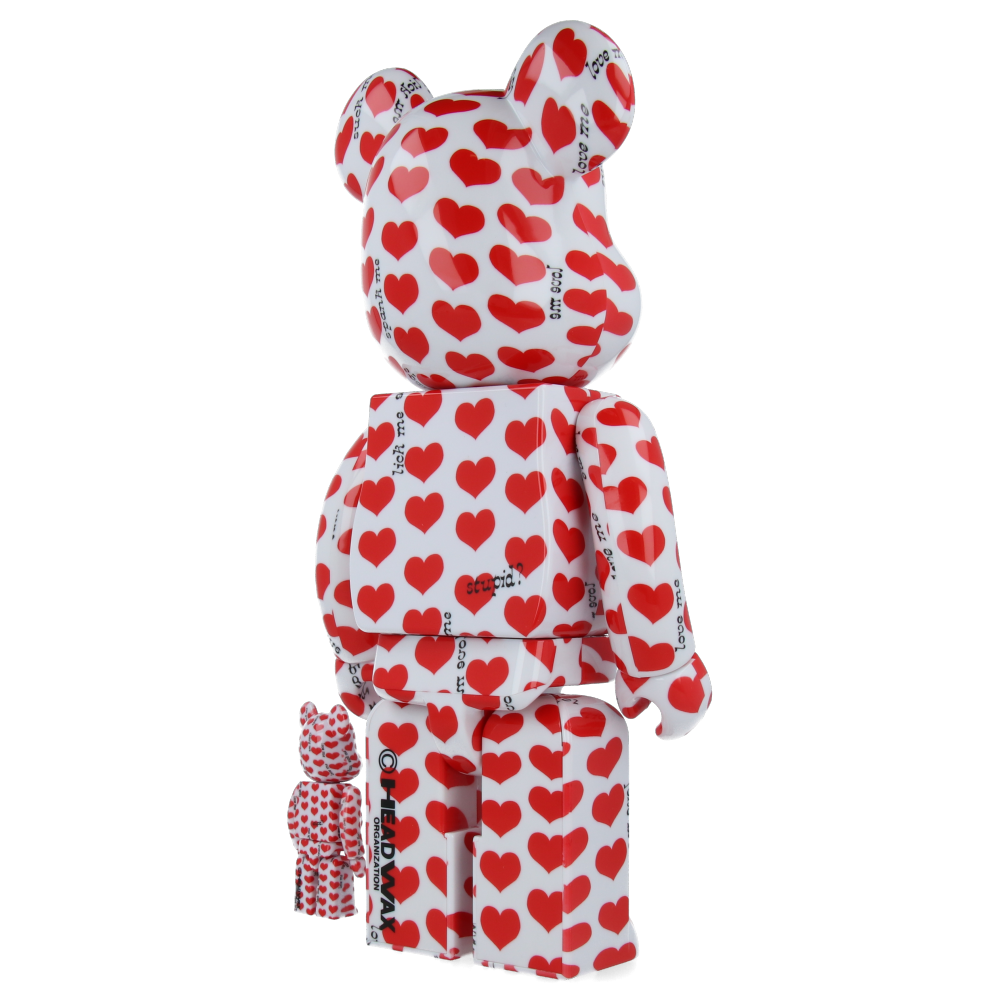 400% + 100% Bearbrick White Heart — scale reference