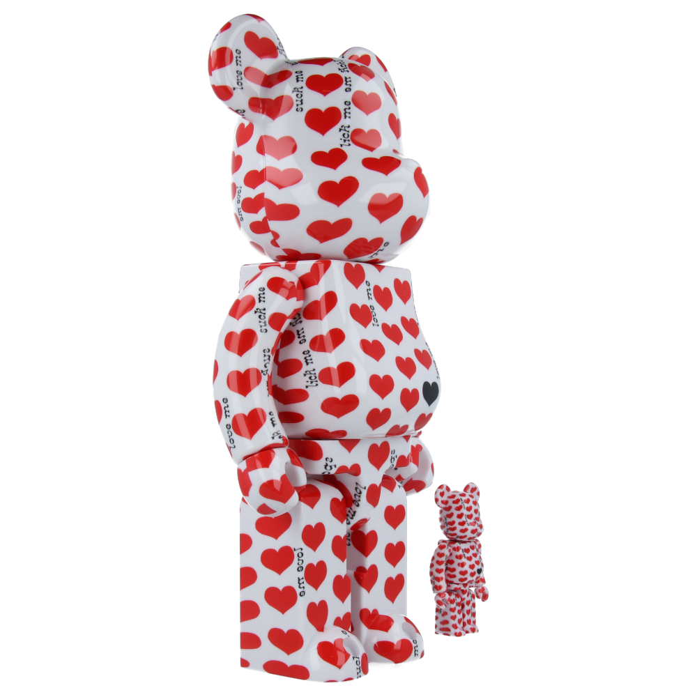 400% + 100% Bearbrick White Heart — back view
